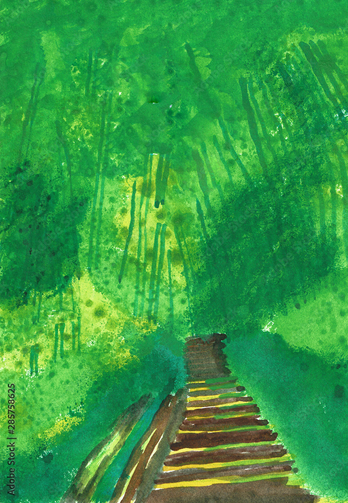 Obraz premium Bamboo Forest with Stairs into Uncertainty