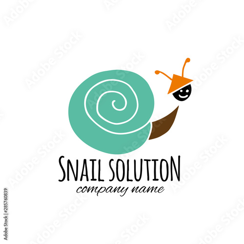 Funny snail logo for your design