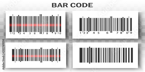 A set of bar codes. Bar code product.