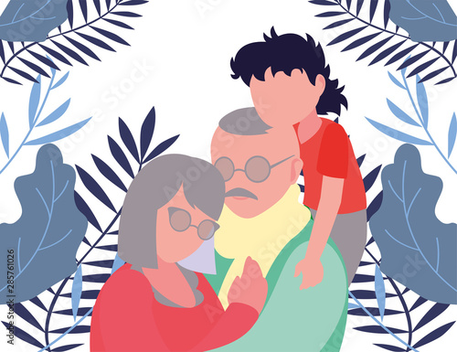happy grandparents day flat design