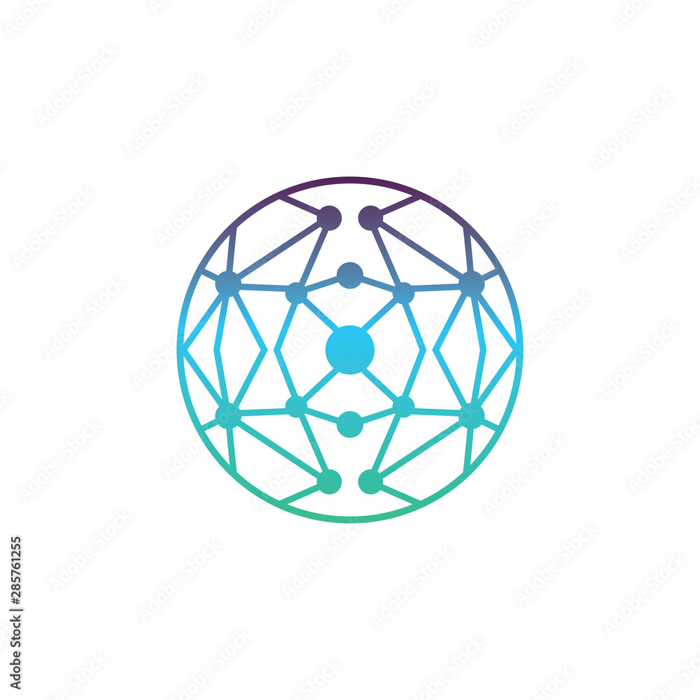 technology with lines connecting networks. logo template