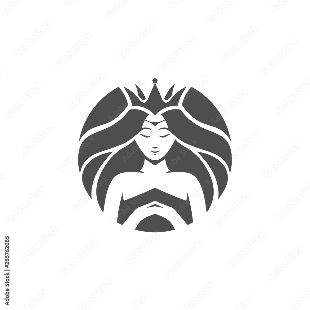 Beautiful woman's face logo design template Beautiful woman's face logo design template