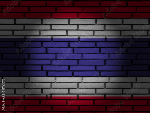 Thailand flag brick wall