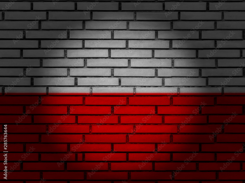Poland flag brick wall Poland flag brick wall