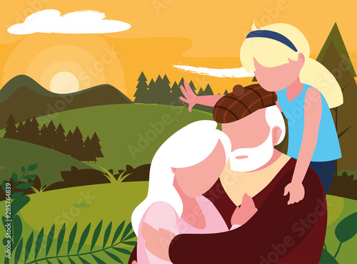 happy grandparents day flat design