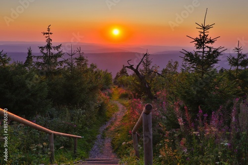 sonnenuntergang auf dem fichtelberg