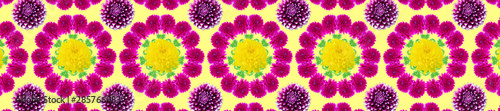 Panorama geometrical ornament floral pattern.