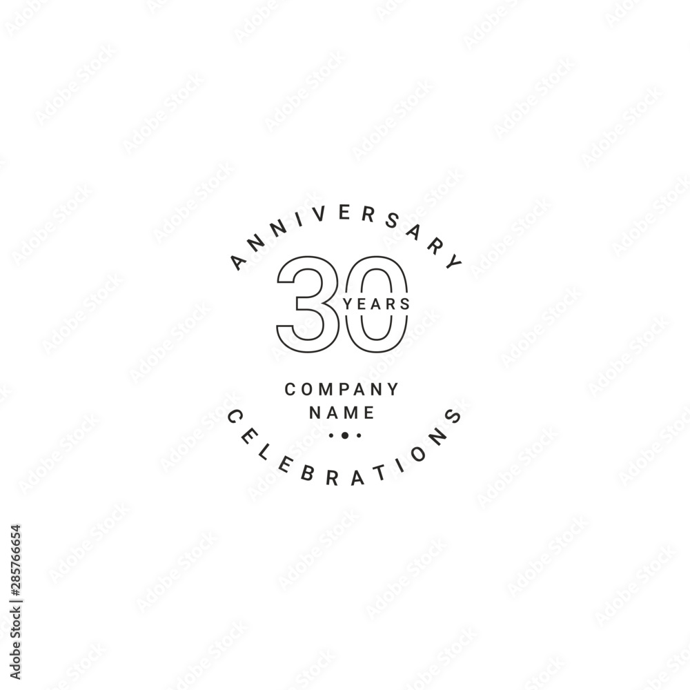 30 Years Anniversary Celebration Your Company Vector Template Design Illustration 30 Years Anniversary Celebration Your Company Vector Template Design Illustration