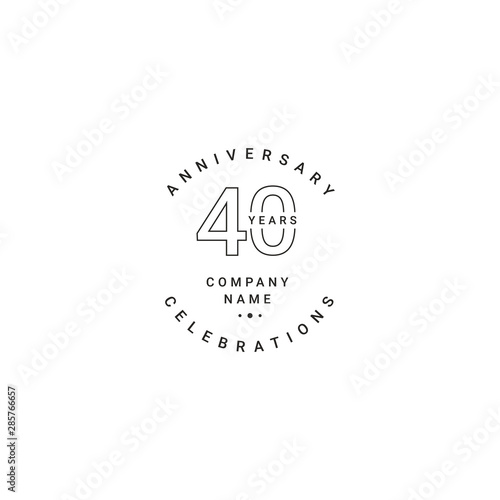 40 Years Anniversary Celebration Your Company Vector Template Design Illustration