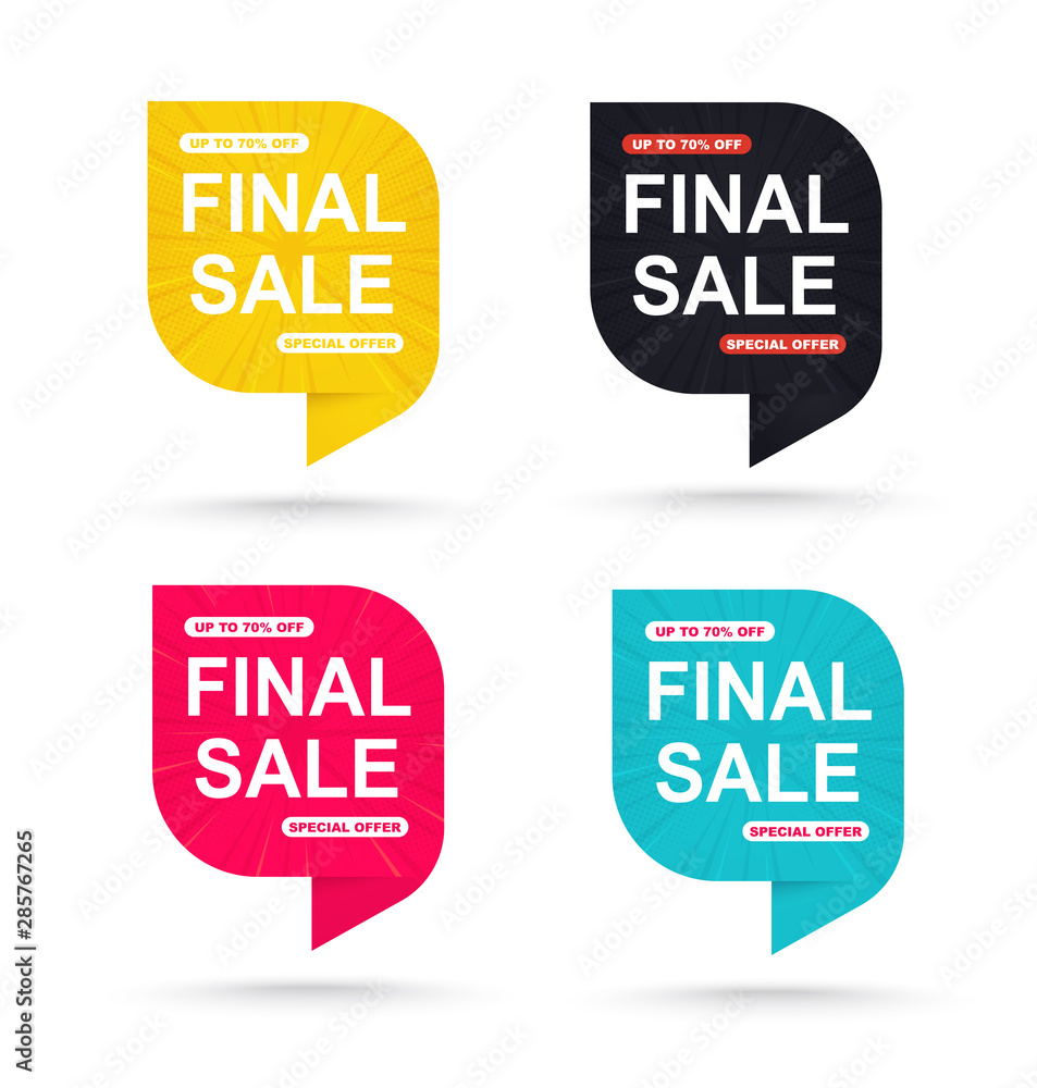 Fototapeta premium Final sale discount sticker 70 . Promotional tags special offers banner.