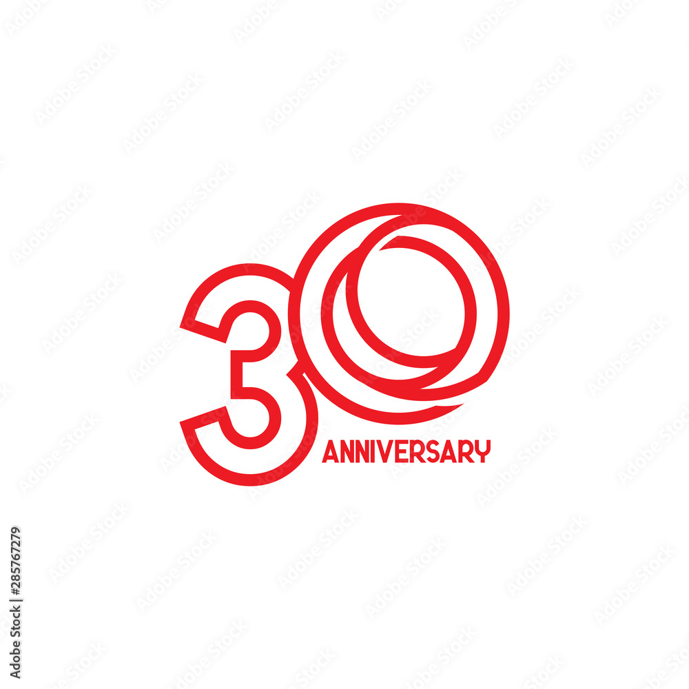 30 Years Anniversary Celebration Your Company Vector Template Design Illustration