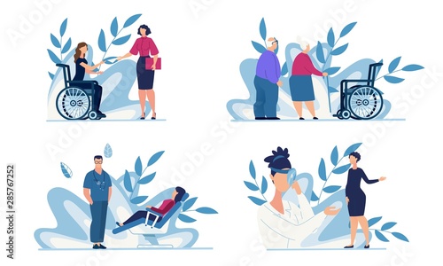 Healthcare and Medical Support for People Set