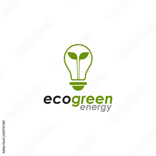 Eco green energy logo design vector template