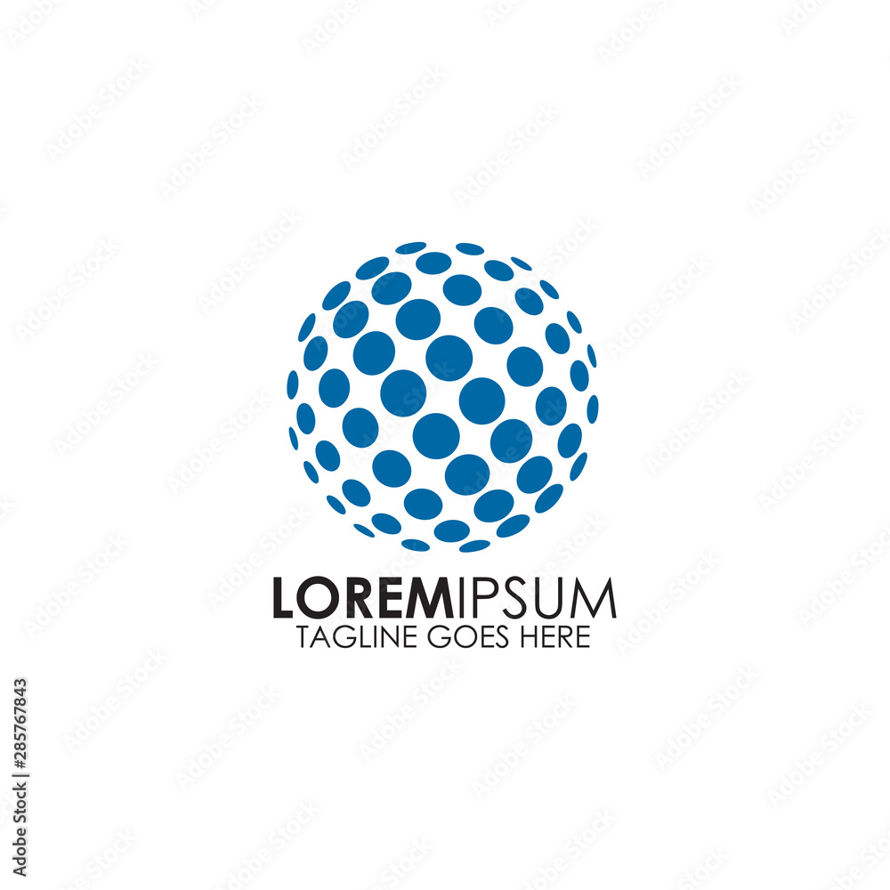 Halftone globe logo design vector template Halftone globe logo design vector template