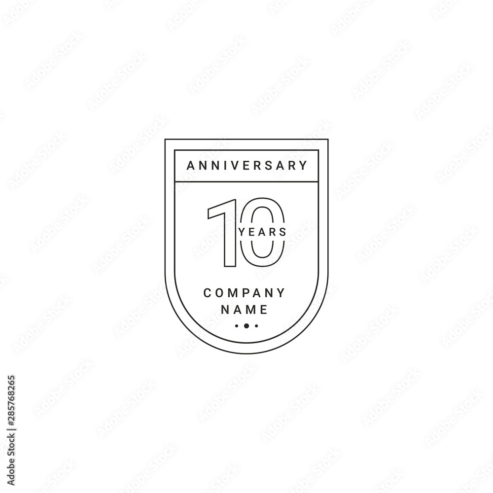 10 Years Anniversary Celebration Your Company Vector Template Design Illustration