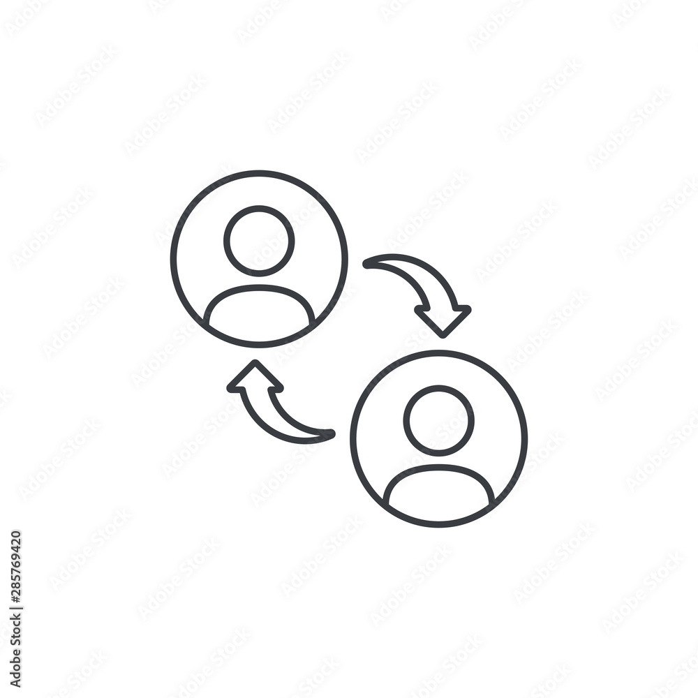 Peer to peer icon. Share, network icon suitable for info graphics, websites and print media. Online collaboration icon Peer to peer icon. Share, network icon suitable for info graphics, websites and print media. Online collaboration icon