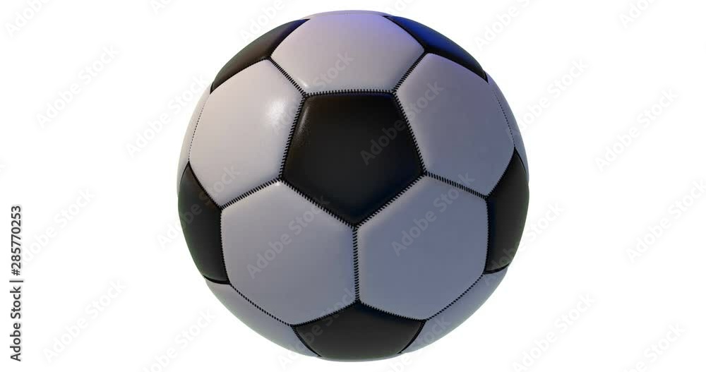 Rotating soccer ball with alpha 3D render. Rotating soccer ball with alpha 3D render.