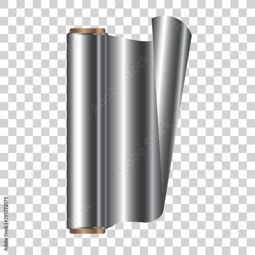 Roll of aluminum foil, isolated vector illustration.
