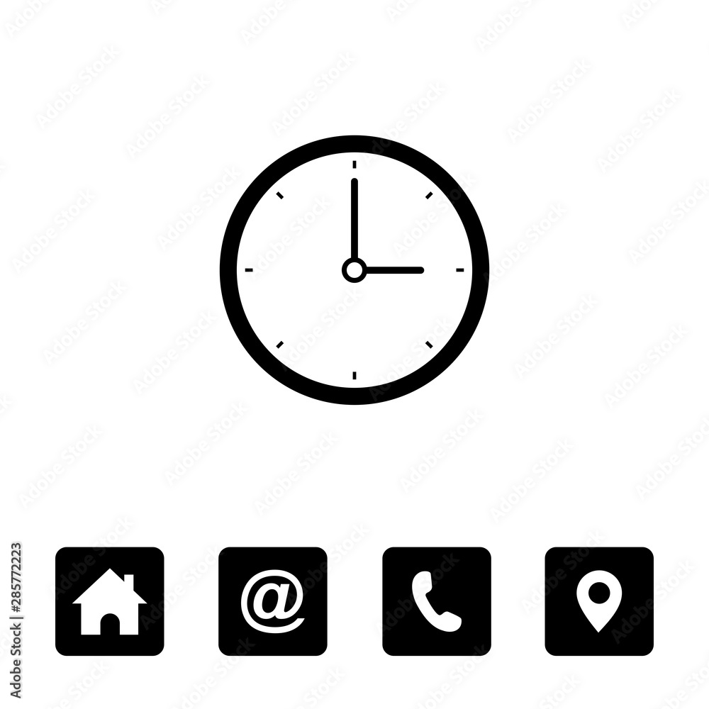 Obraz premium Clock icon symbol for web