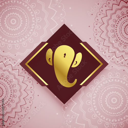 beautiful golden lord ganesha artistic background design