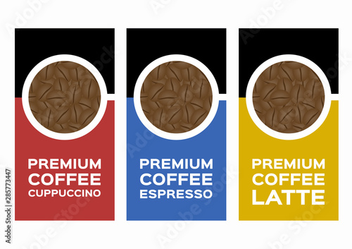 Types of coffee bean vector / coffee menu banner label infographic