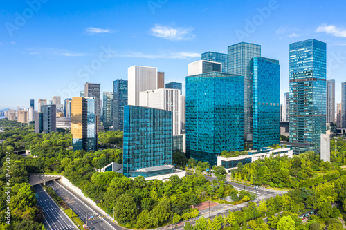 panoramic  city skyline in hangzhou china © THINK b