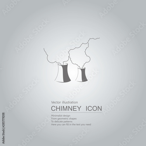 Vector drawn chimney. The background is a gradient of gray.