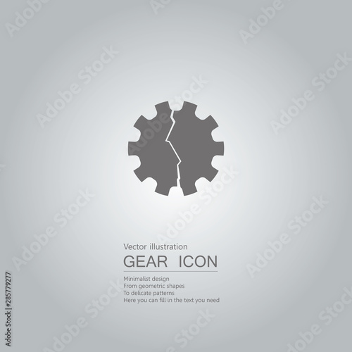 Vector drawn gear icon. The background is a gray gradient.