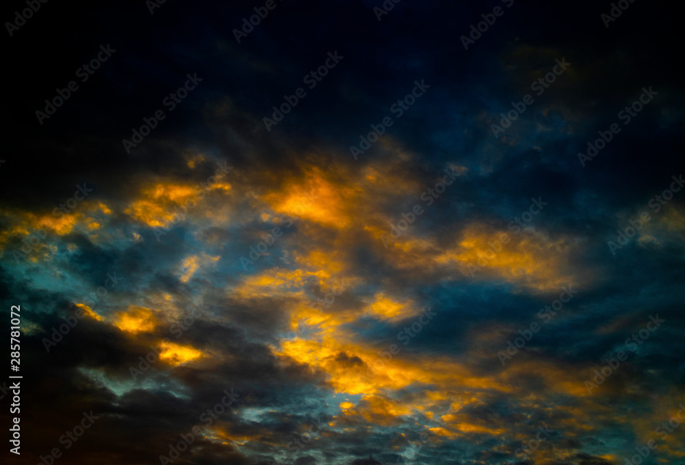  Colorful sky before dark,nightfall,abstract background from natural,dramatic sky