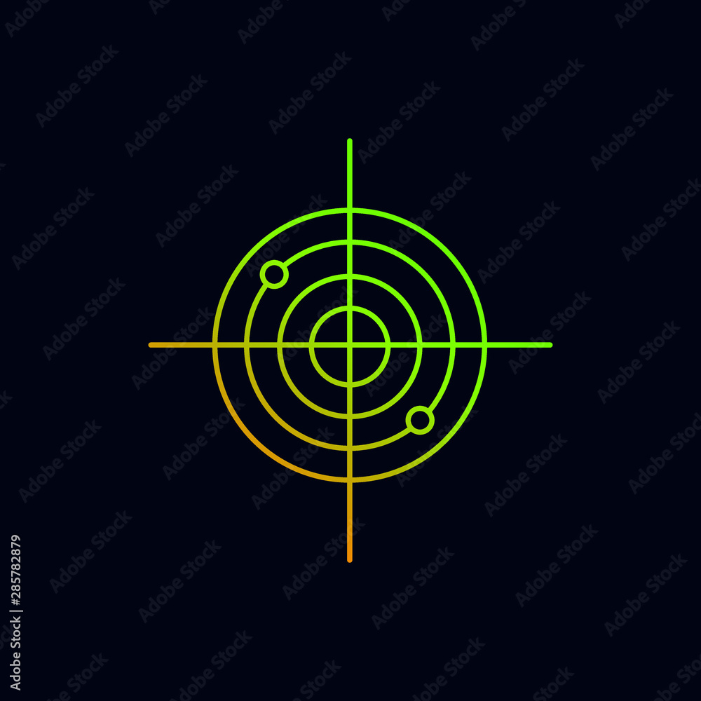 Vector radar icon - linear radiolocation sign Vector radar icon - linear radiolocation sign