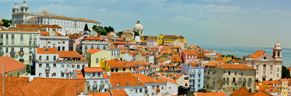 Panoramic view of the city of the Lisbon, Portugal