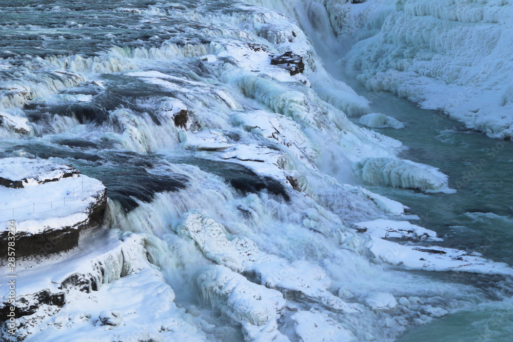 Waterfall Gullfoss, Golden Circle, Iceland in Winter Waterfall Gullfoss, Golden Circle, Iceland in Winter