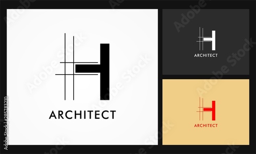 h architect vector logo photo