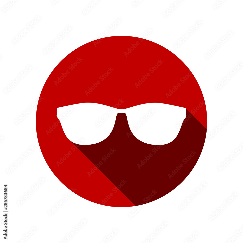 Glasses icon in flat style vector, Isolated Background Glasses icon in flat style vector, Isolated Background