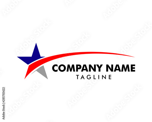 Star Swoosh Logo Template Illustration Design