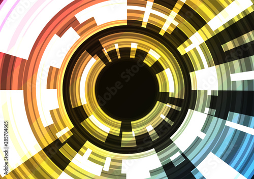 multicolor abstract circle background  digital overlap layer line  simple technology design template  vector illustration