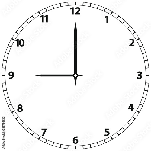 Watch dial. Vector illustration of a clock. Dial