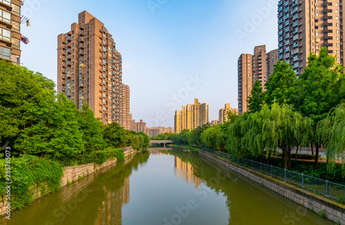 Real estate and residential buildings on the outskirts of Shanghai  China