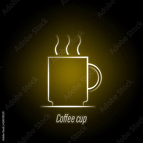 coffee cup hand draw neon icon. Element of coffee illustration icon. Signs and symbols can be used for web, logo, mobile app, UI, UX