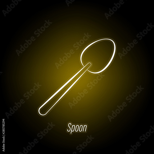 coffee spoon hand draw neon icon. Element of coffee illustration icon. Signs and symbols can be used for web, logo, mobile app, UI, UX