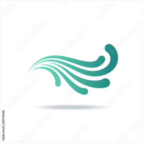 abstract wave vector logo design
