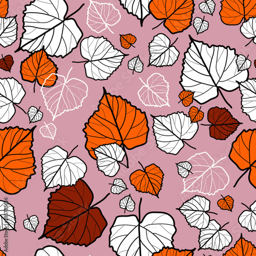 seamless autumn leaves repeat pattern