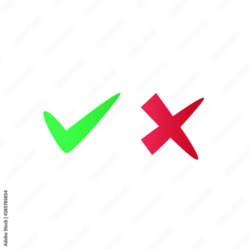 check mark vector icon, wrong icon check mark vector icon, wrong icon
