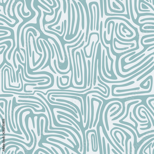 Labyrinthine seamless pattern with curve figures on backdrop. Bent shapes seamless abstract pattern. Abstract wallpaper. Convoluted figures pattern. Short thick curved stripes. photo