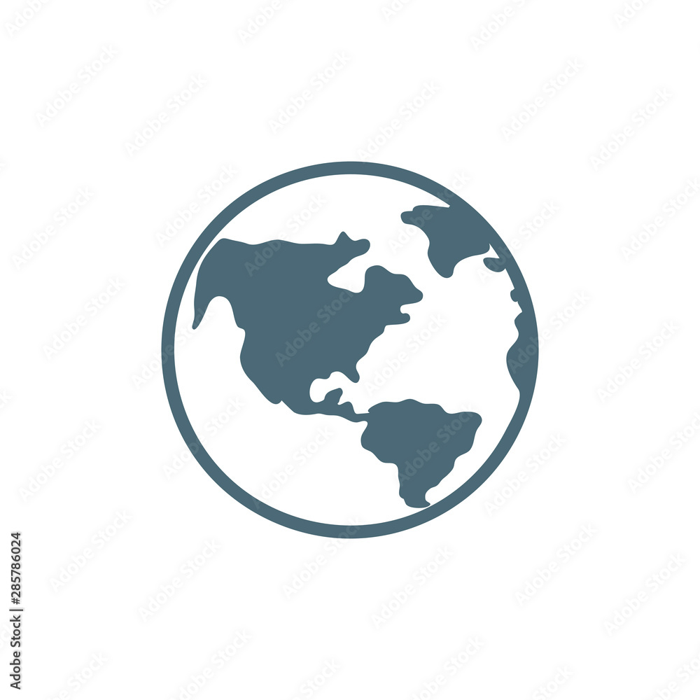 Earth Icon Vector. Simple flat symbol for web
