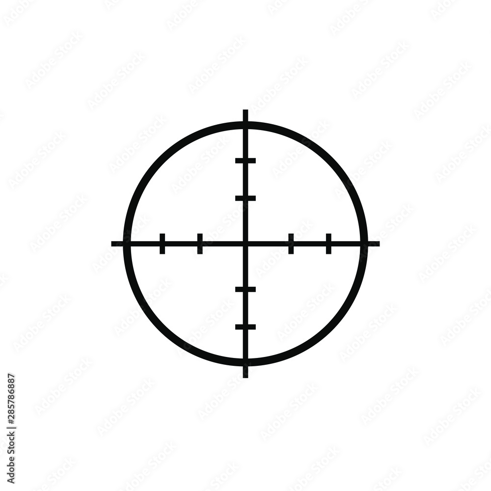 Crosshair icon on white background. Vector illustration. Crosshair icon on white background. Vector illustration.