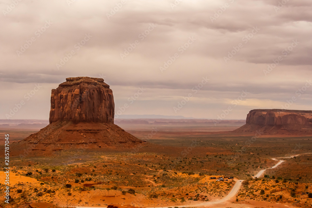 Sand buttes raiding up in the monument valley in the border of Arizona and utah