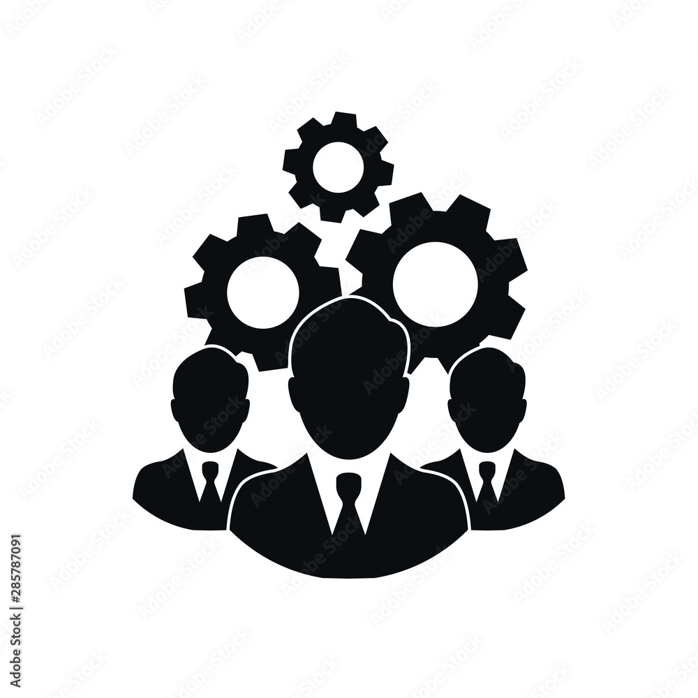 Teamwork icon gear simple vector illustration Teamwork icon gear simple vector illustration