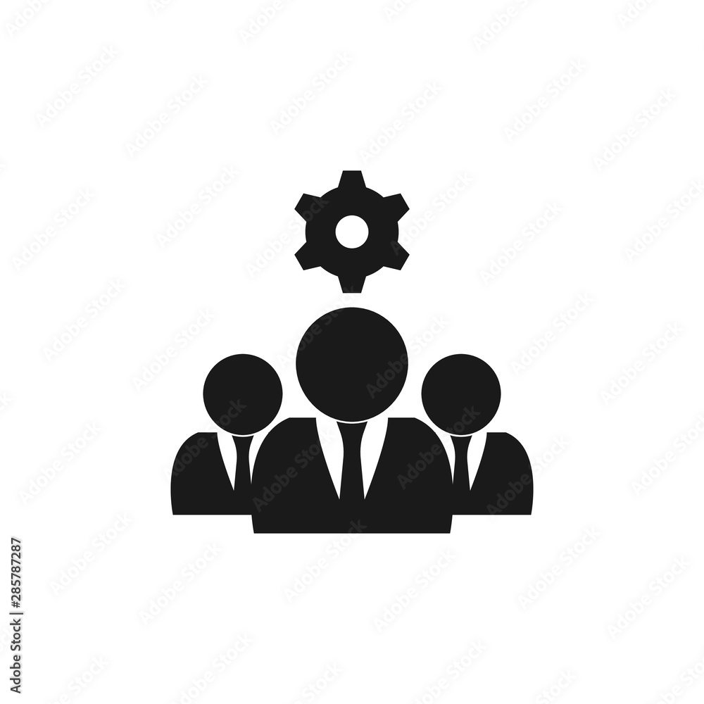 Teamwork icon gear simple vector illustration Teamwork icon gear simple vector illustration