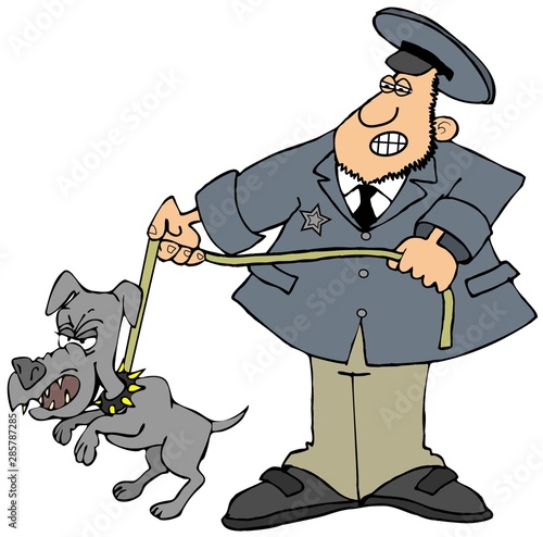 Photos Dog catcher holding back a feisty little mutt